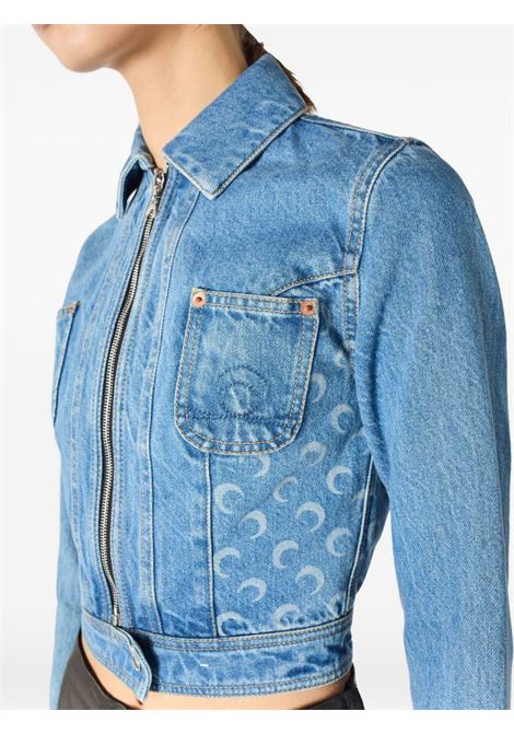 trucker zipped jacket woman blue MARINE SERRE | WJA076ACDEN0002BL05